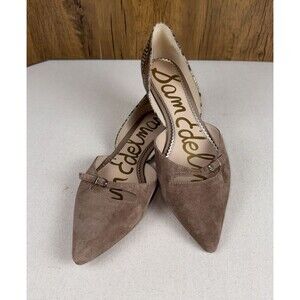 Sam Edelman Rina Brown Suede Metallic Reptile heel Slip on Flat Women's Size 8.5